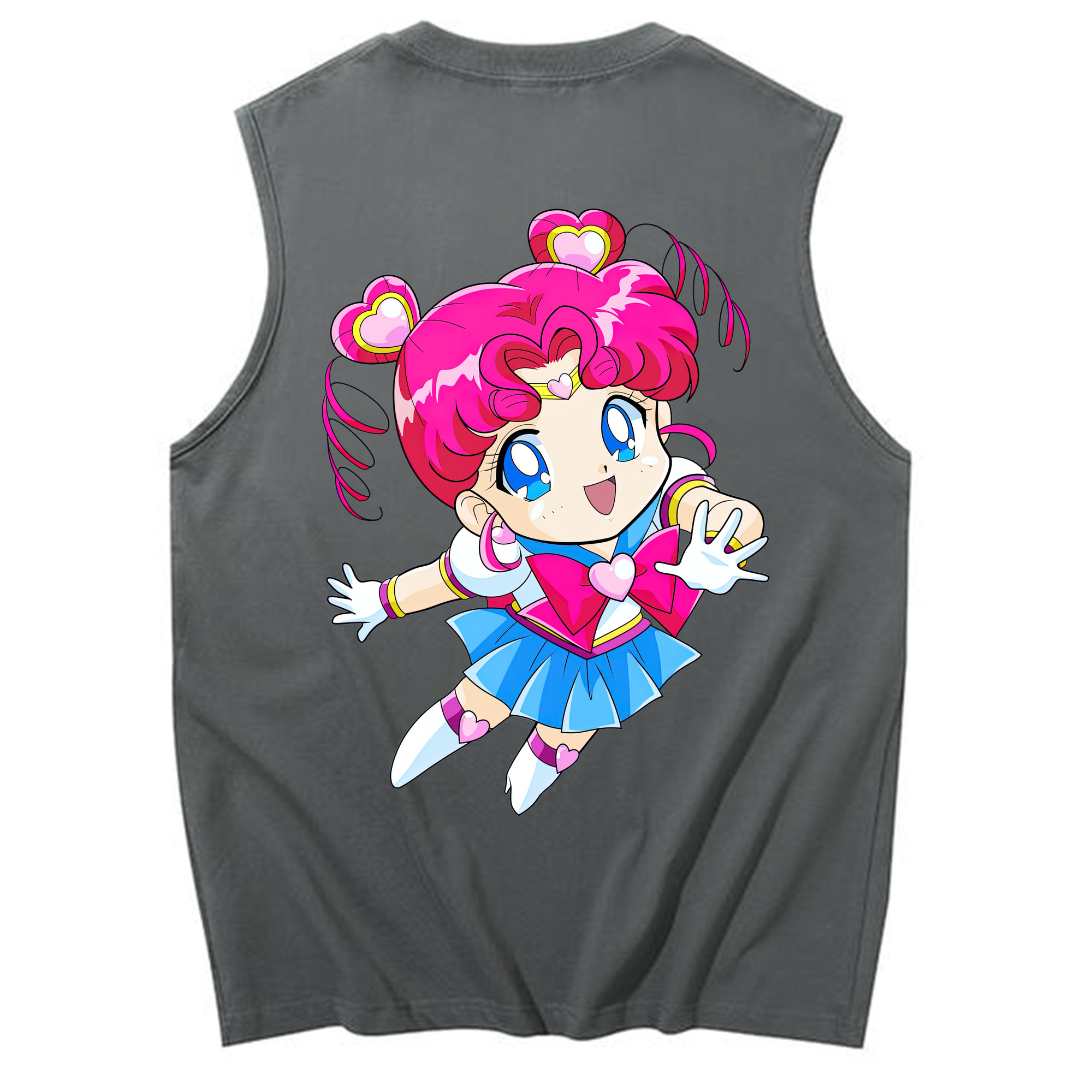 （画像用） 美少女戦士セーラームーン ちびうさ Sailor Moon Chibiusa Tsukino Usagi Small Lady Serenity コットン100％タンクトップ（背面プリント）